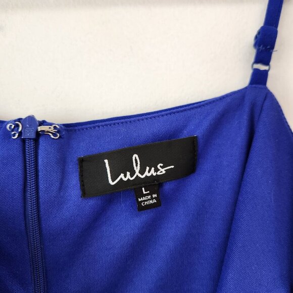Lulus Sexy Blue Dress Limo Ride Lace Bodycon Cobalt Sheath Women's L - Picture 6 of 8
